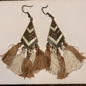 Diamond Tassel Western Earrings